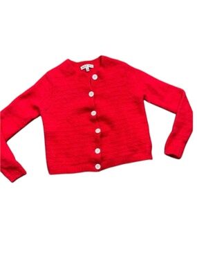 Alex Mill Ruby Honeycomb Merino Wool Alpaca Cardigan Sweater Womens XS Red